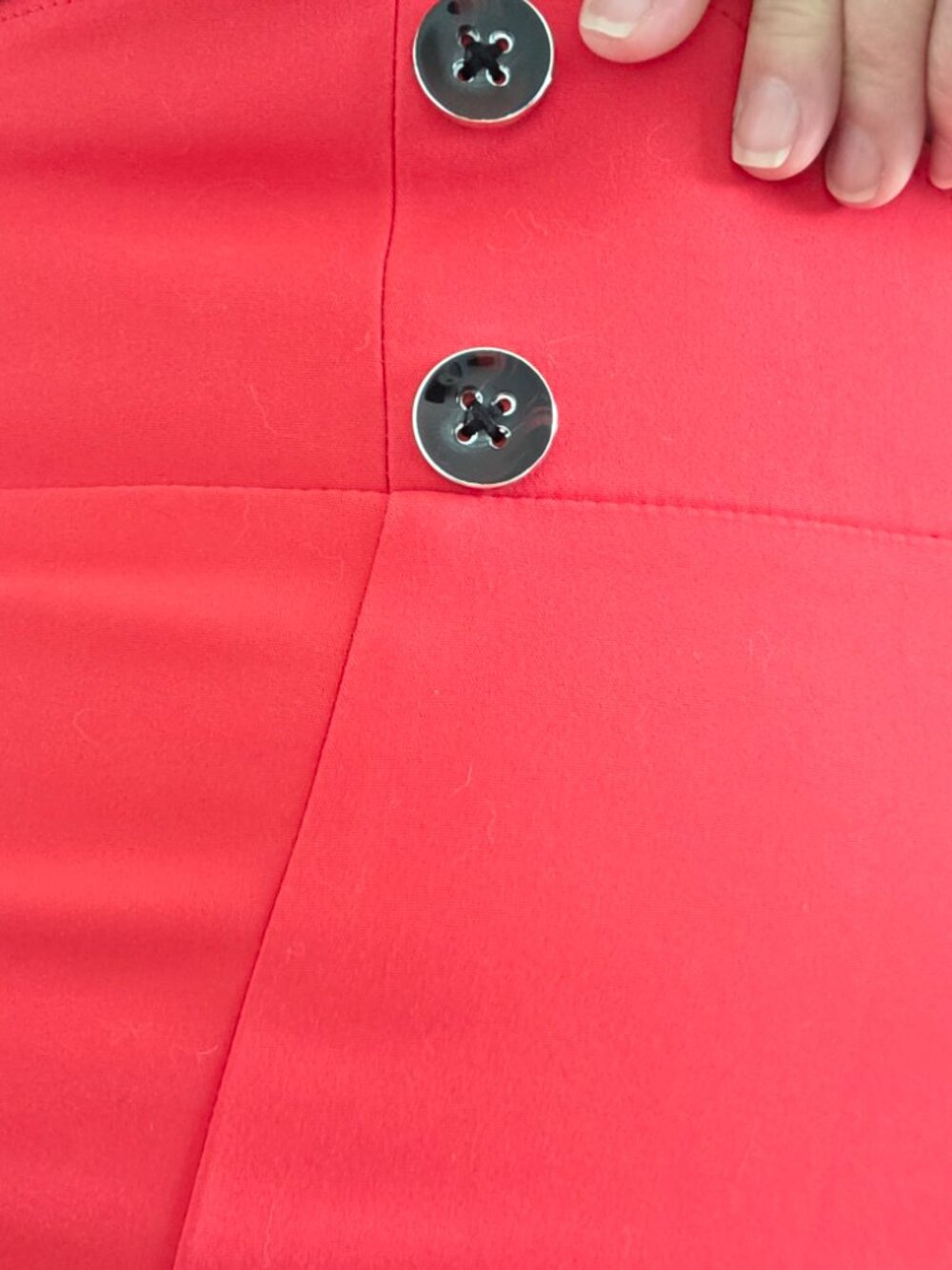 NY&Co High Waist Cross Front Midi Pencil Skirt with Accent Buttons - Picture 4 of 7